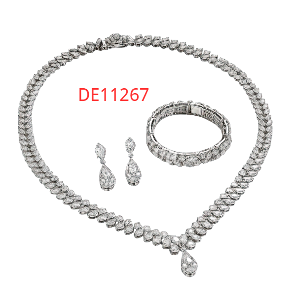 Red Bracelet Necklace Earrings Set