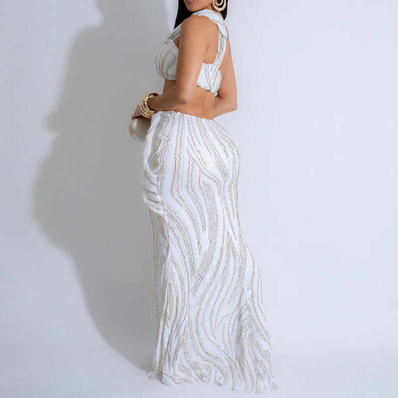 Crop Top Pencil Skirt Set