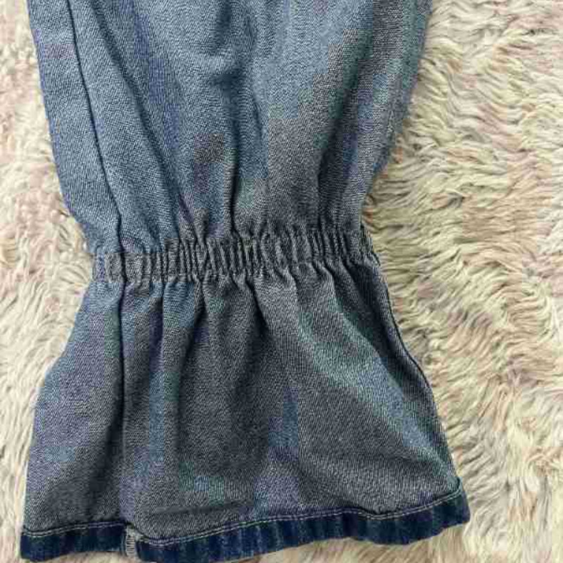 Casual Color-Block Denim Set