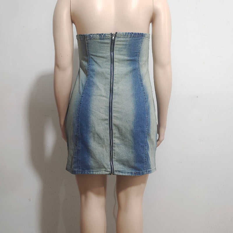 Sexy Distressed Denim Dress
