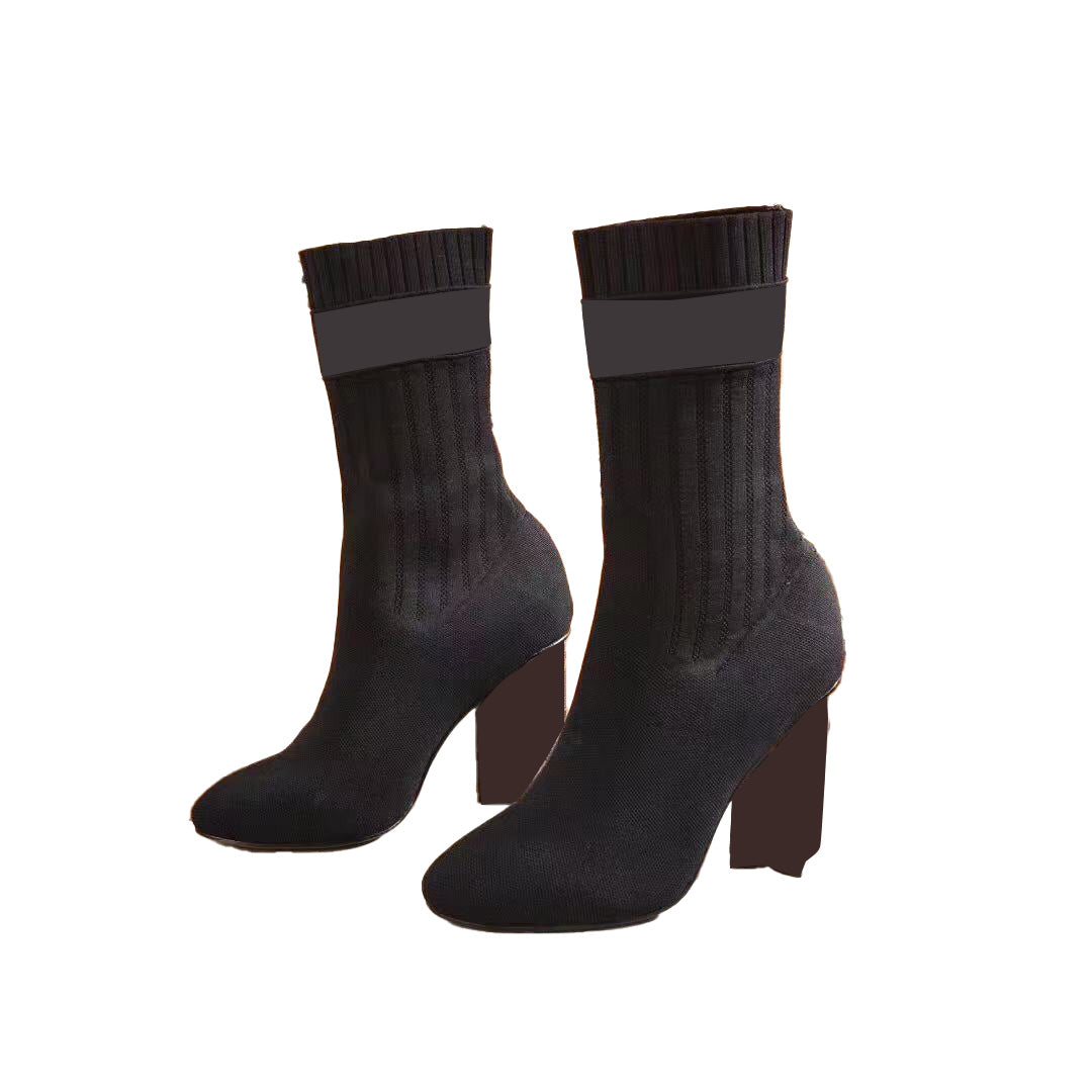 Knit Ankle Boots and Bag Set