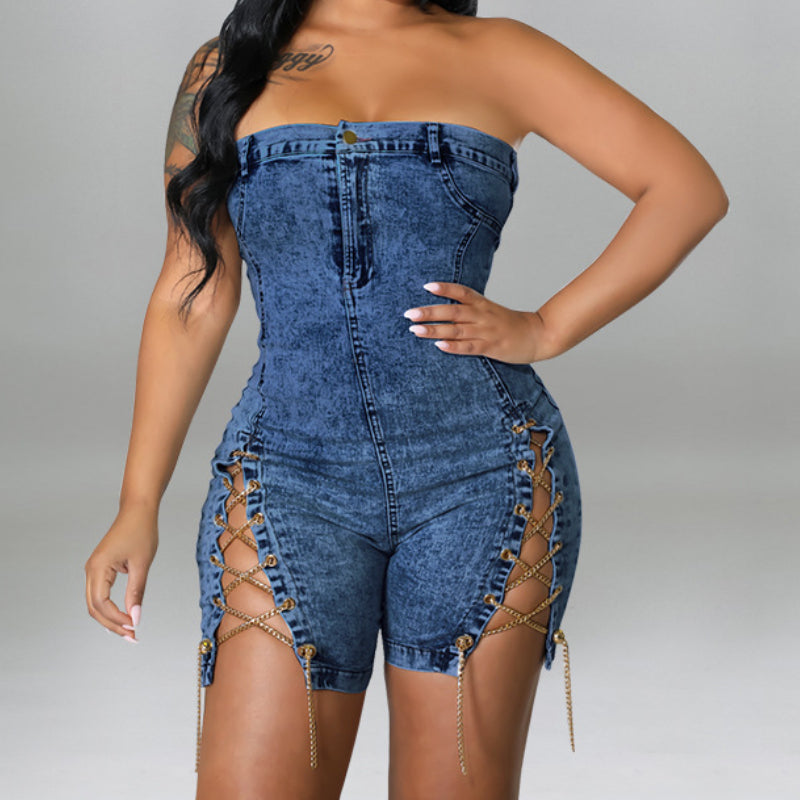 Sexy off-shoulder denim dress