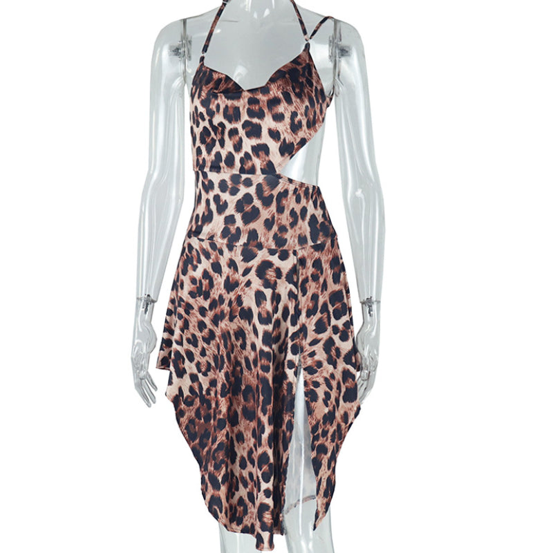 Bodycon Irregular Leopard Print Camisole Dress