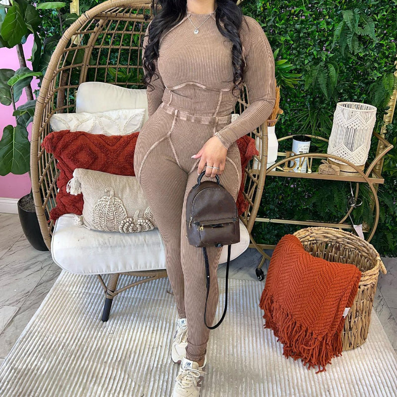 Washed-Distressed Slim-Fit Set