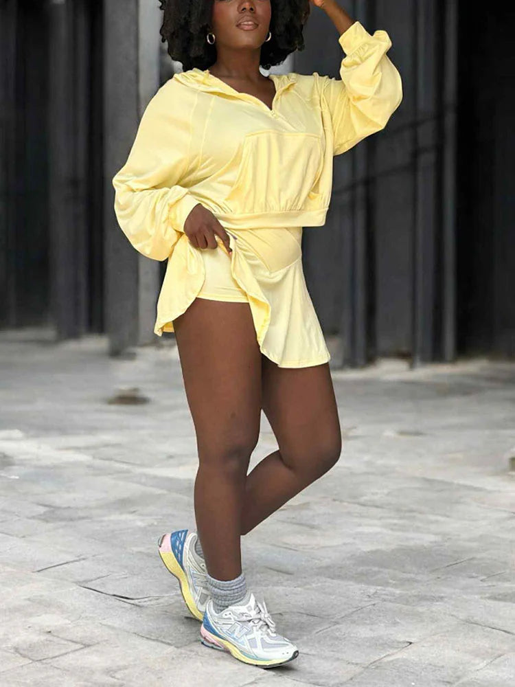 Sporty Jacket & Skrit Set