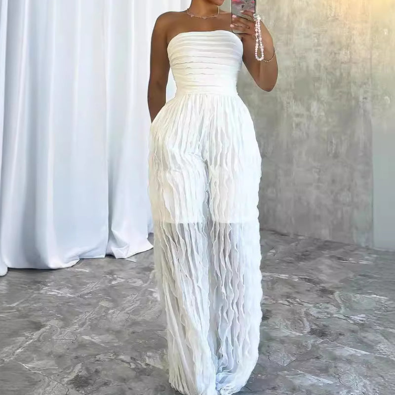 High-waist Sexy Strapless Wide-leg Pants