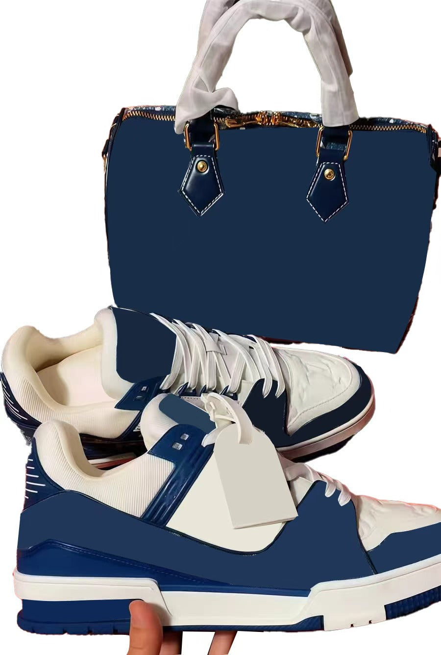 Denim Blue Shoe And Bag