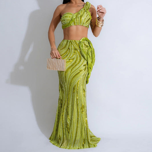 Crop Top Pencil Skirt Set