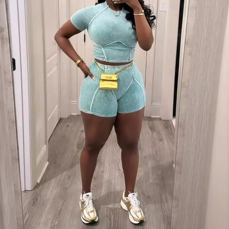 Slim-fit Short-sleeve Sportswear Set