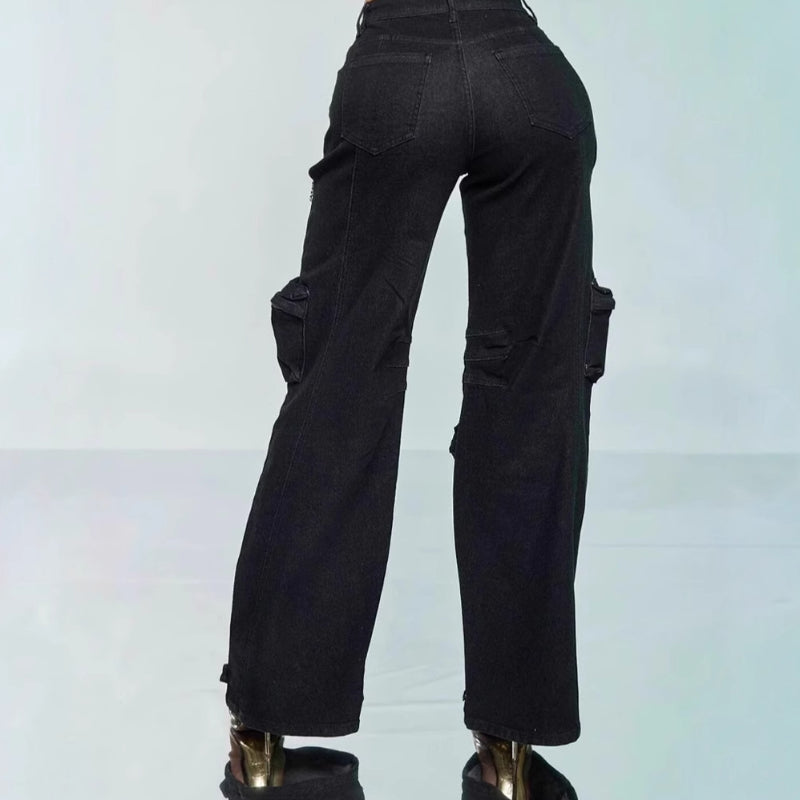 Cut-out diamond cargo pants