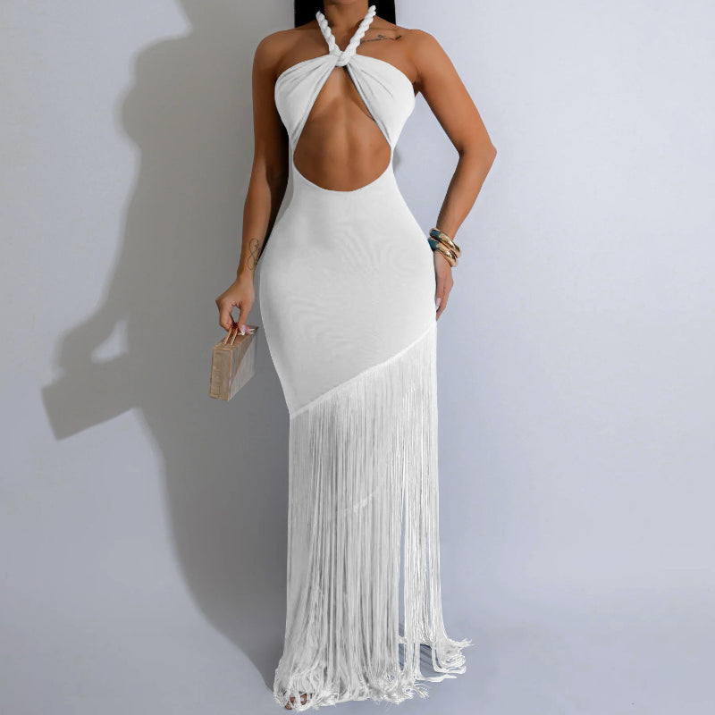 Fringe Bustier Bandage Gown