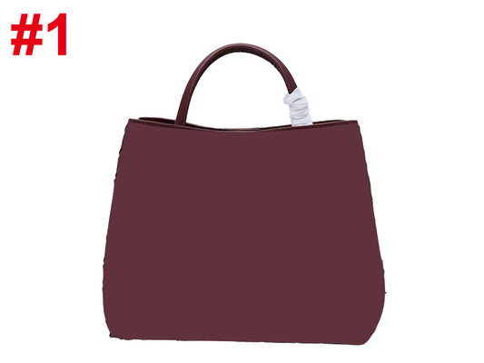 Woven leather handbag