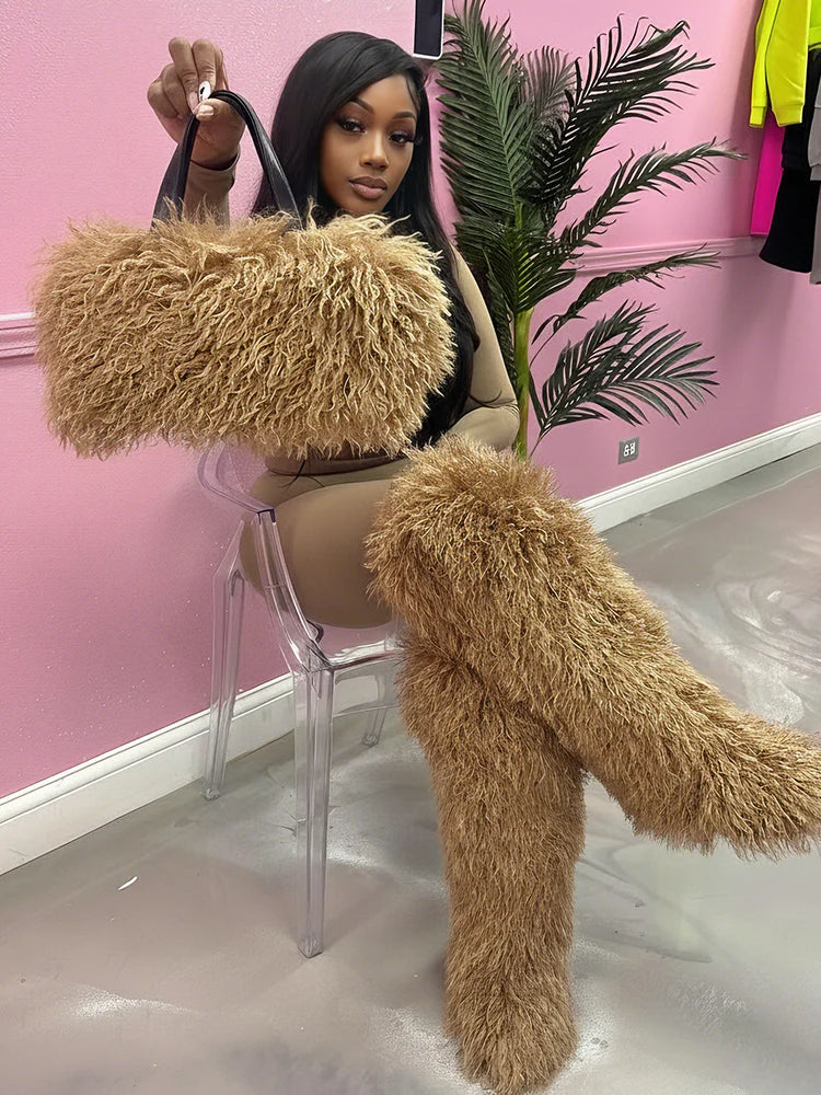 Fur Tote&Boot Set