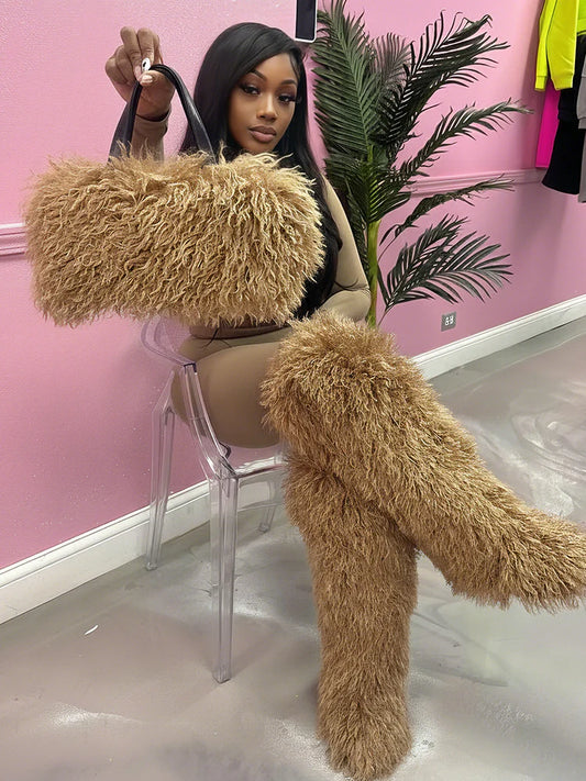 Fur Tote&Boot Set
