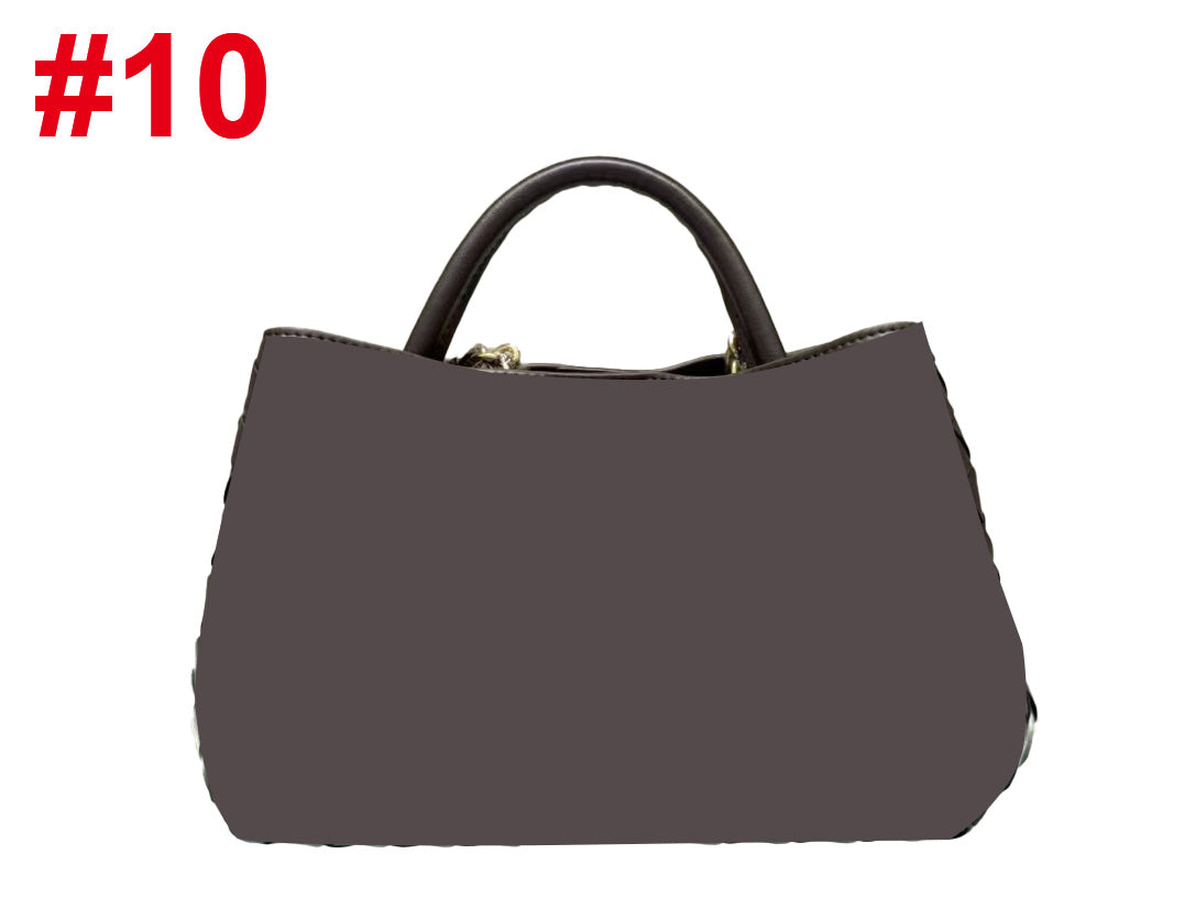 Woven leather handbag