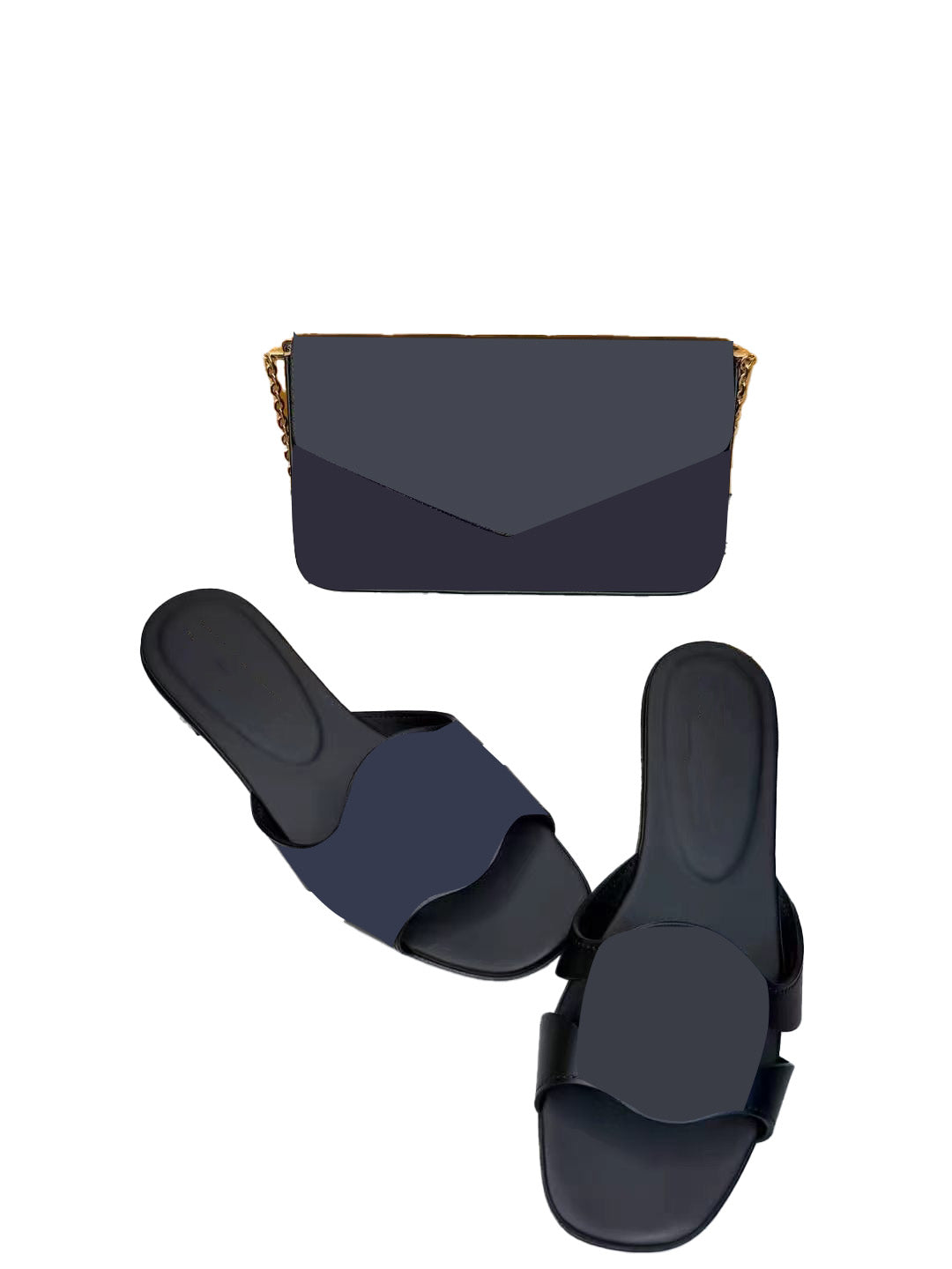 Black Slippers&Bag