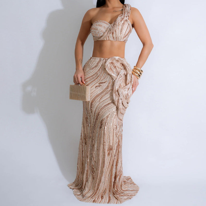 Crop Top Pencil Skirt Set