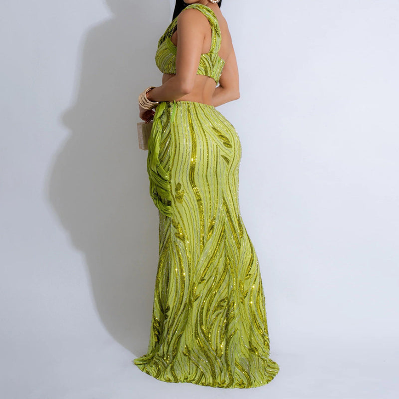 Crop Top Pencil Skirt Set