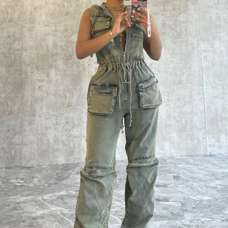 Casual Stretch Vintage Jumpsuit