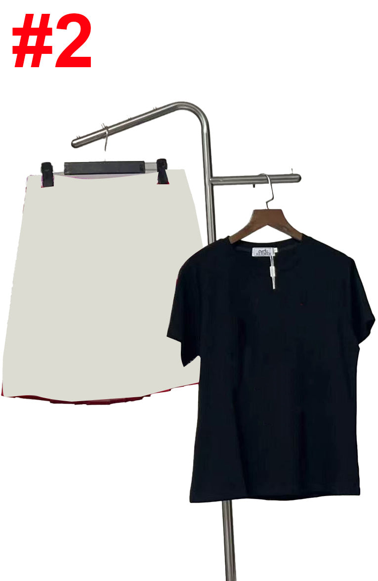 Short-sleeved top + skirt