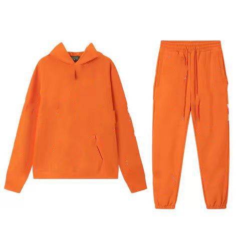 Women's Flower Fleece Sports Two Piece Suit