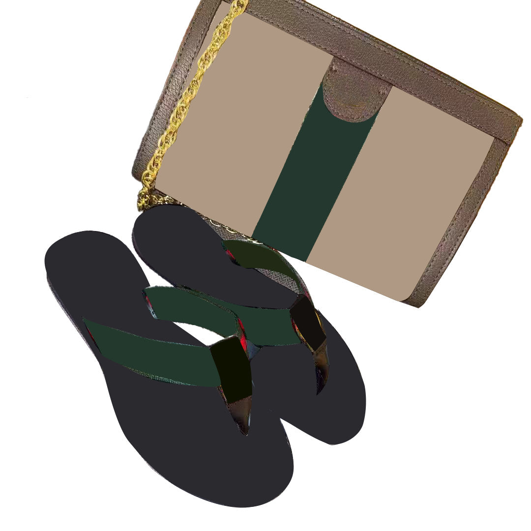 Black Slippers & Bag Set