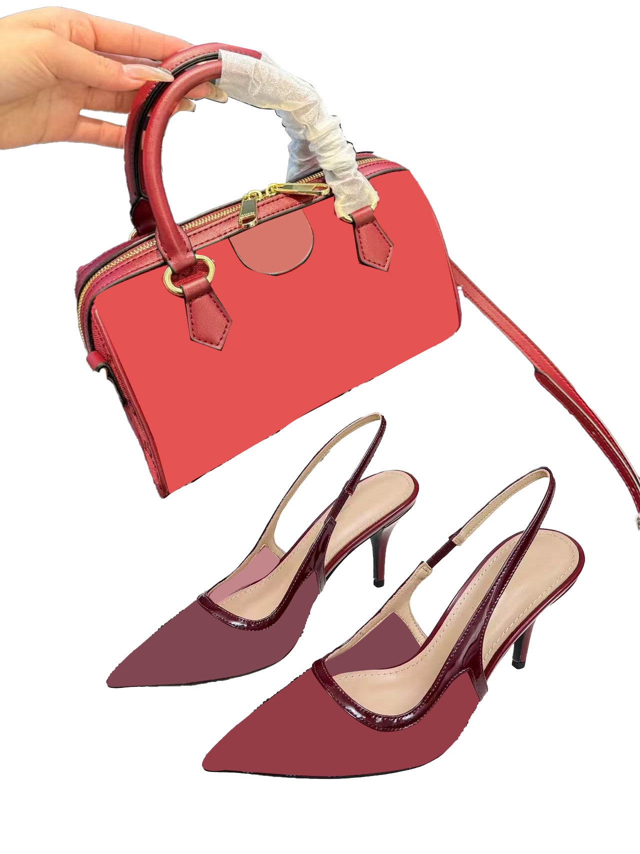 Red Bag& Red Heel Sandals