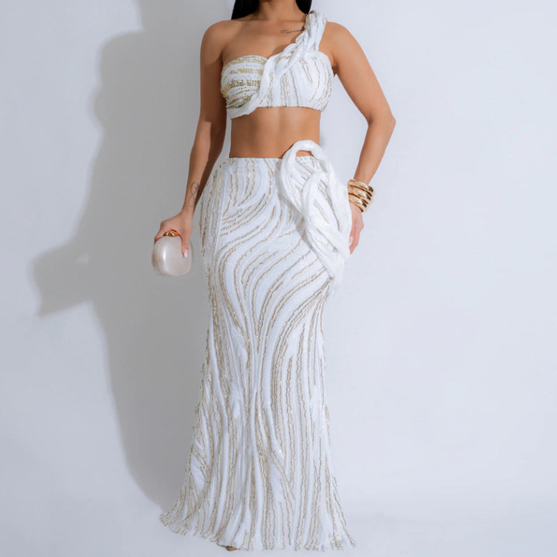 Crop Top Pencil Skirt Set