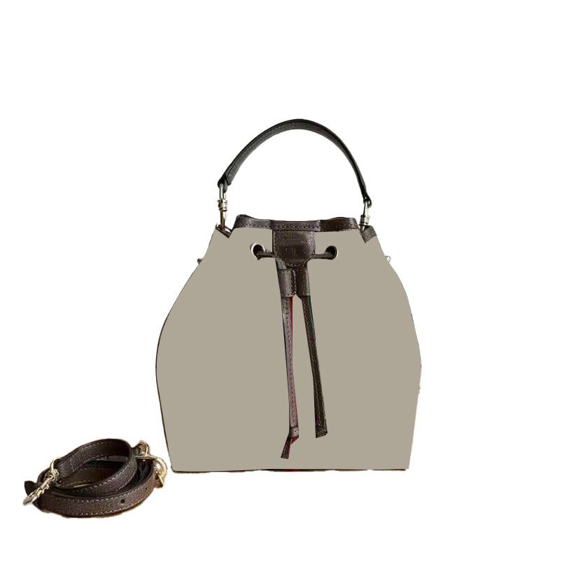 Brown Bucket Bag&Slippers