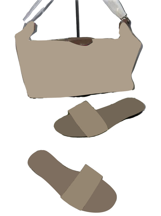 Brown Handbag&Slippers