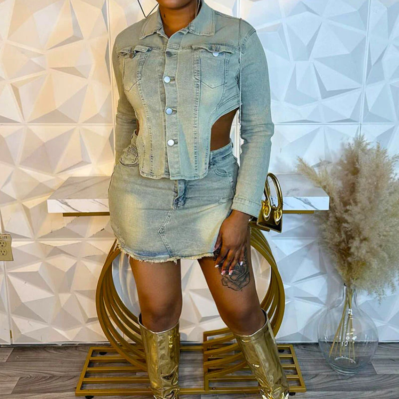 Casual stretch denim outfit