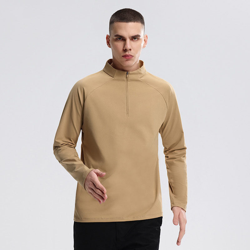 Men's Half-Zip Long-Sleeve T-Shirt