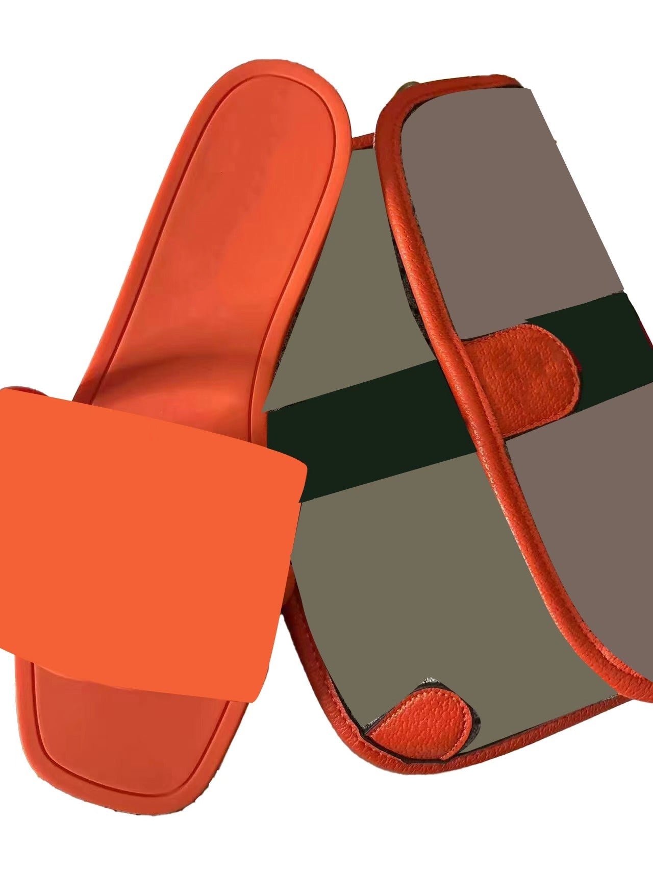 Orange Slippers and Waist Bag