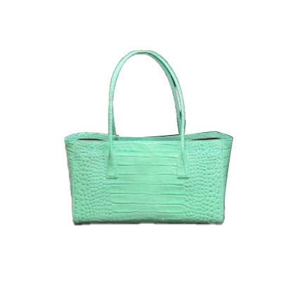 Crocodile-embossed tote bag