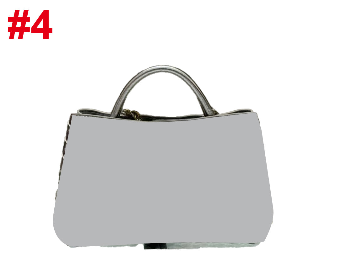 Woven leather handbag