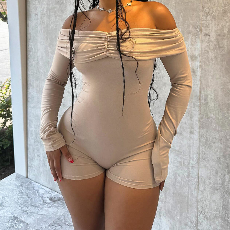 Boat-Neck Ruffled Jumpsuit