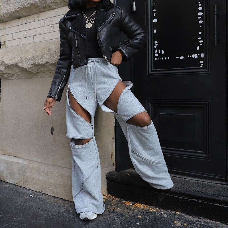 Loose Straight-Leg Flared Pants