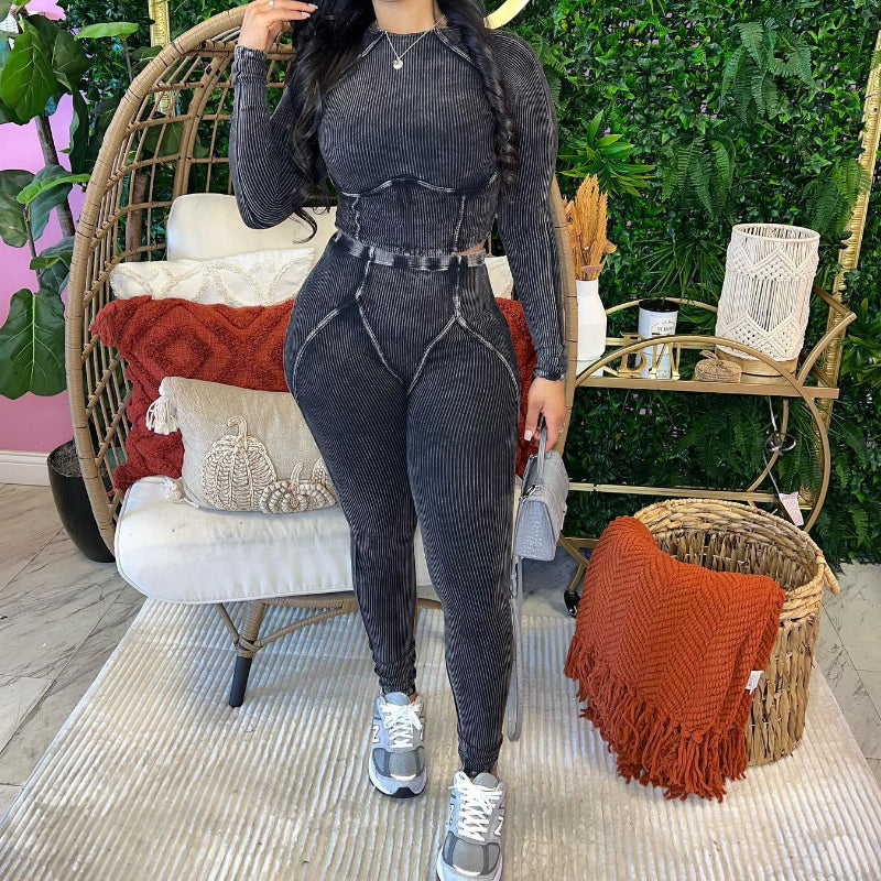 Washed-Distressed Slim-Fit Set