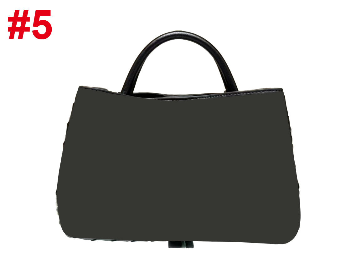 Woven leather handbag