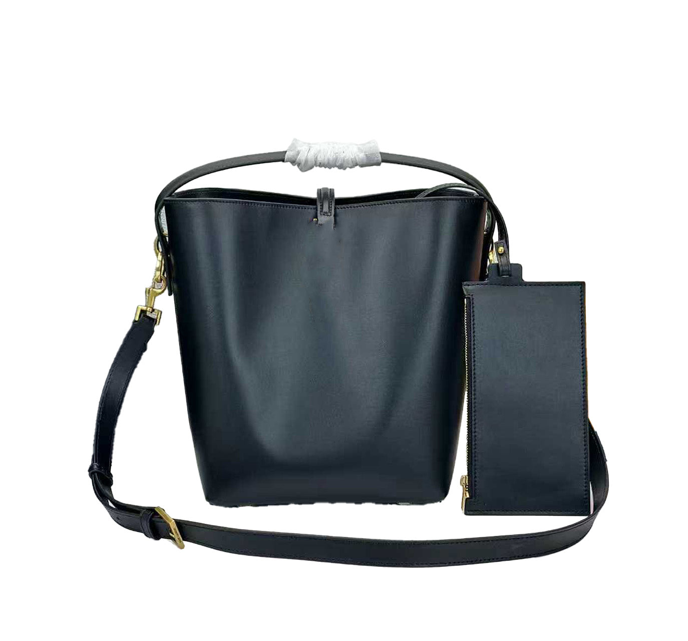 Genuine Leather Bucket Bag