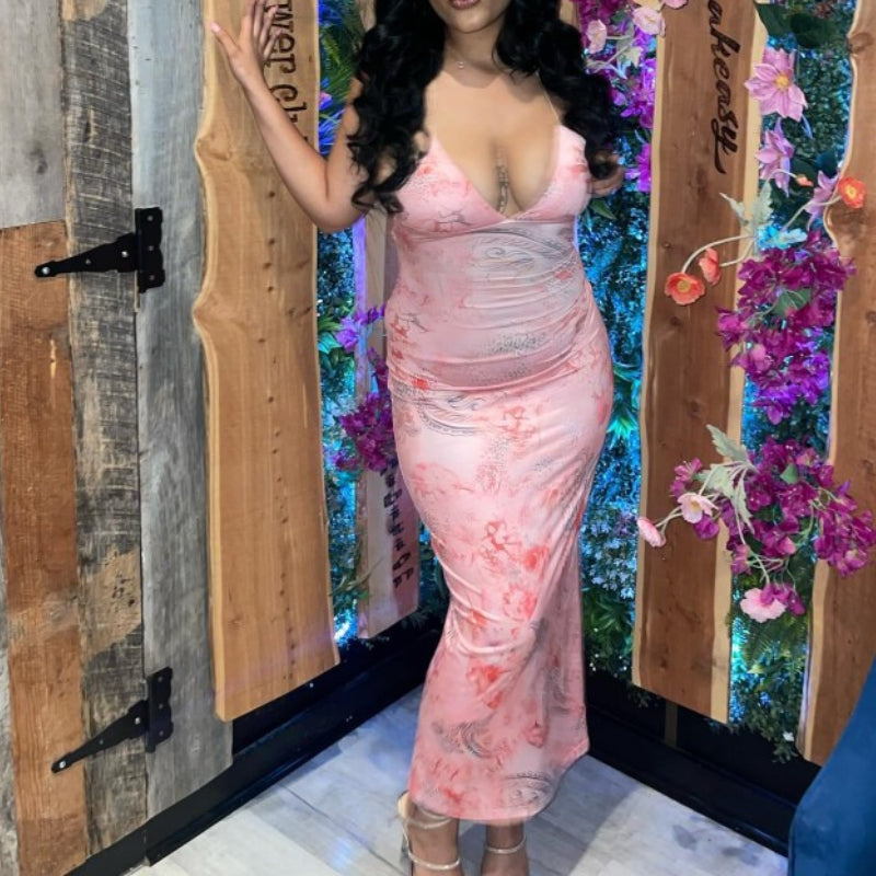 Sexy backless maxi harnesses dress