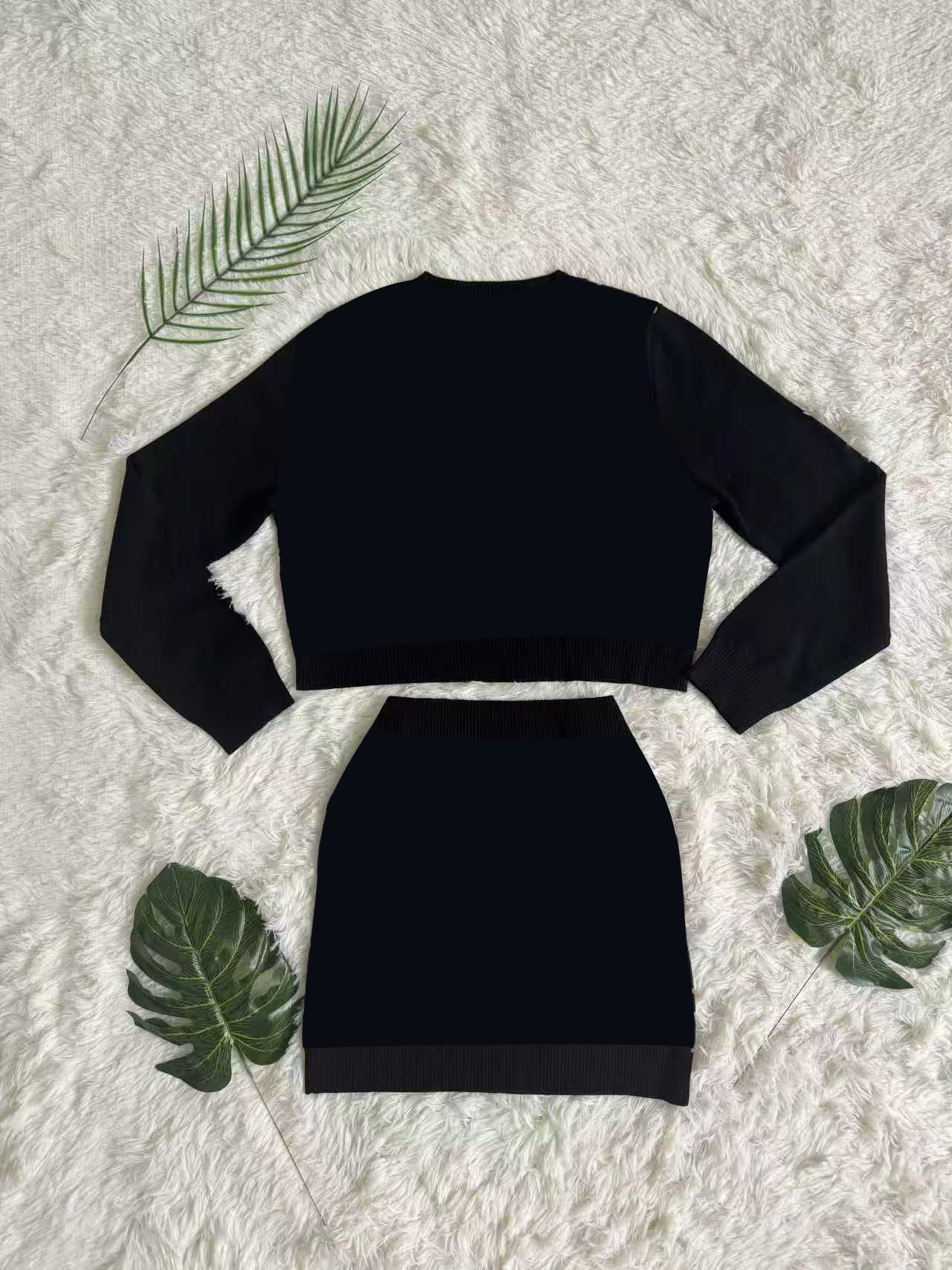 Sweater and Skirt Two-Piece Set