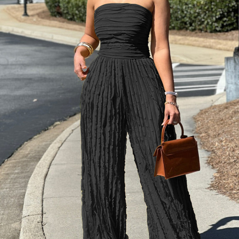 High-waist Sexy Strapless Wide-leg Pants