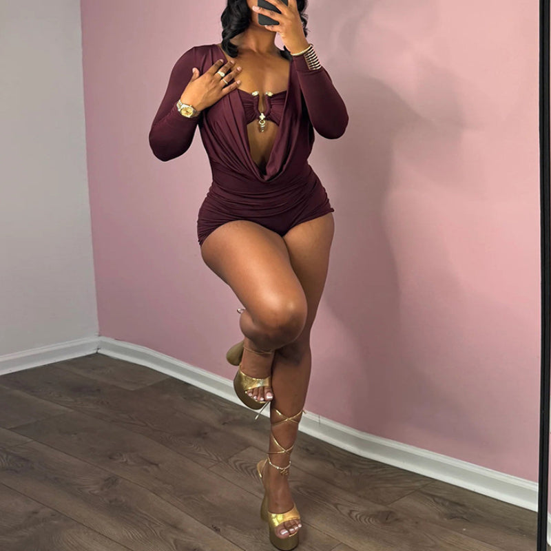 Sexy Deep V-neck Jumpsuit