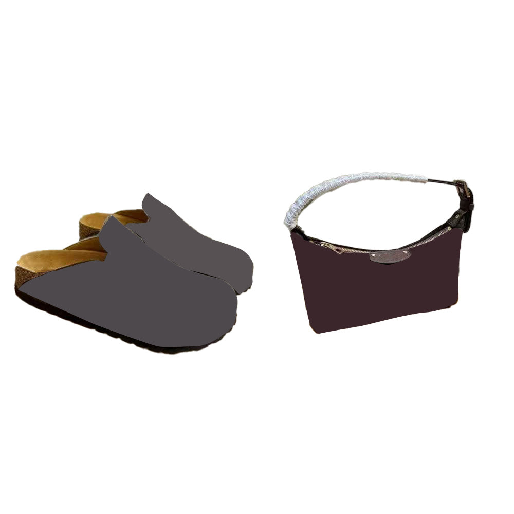 Printed Slippers And Bag