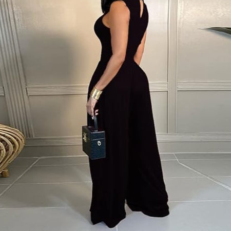 Sleeveless Crewneck Tops with Long Pants