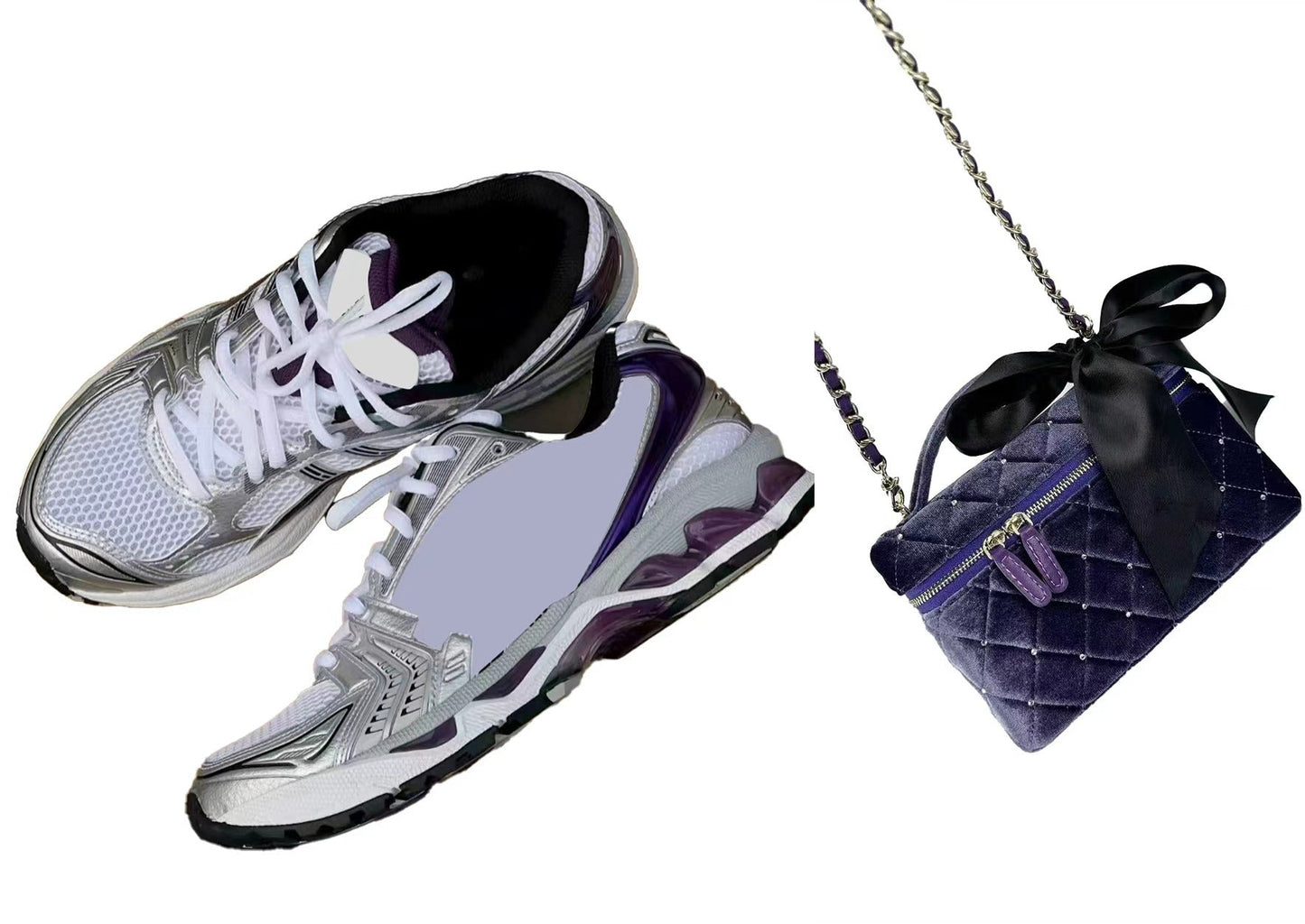 Purple Bag&AS Sneakers Set
