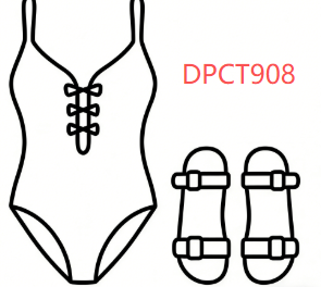 Cherry Swimsuit And Sandals