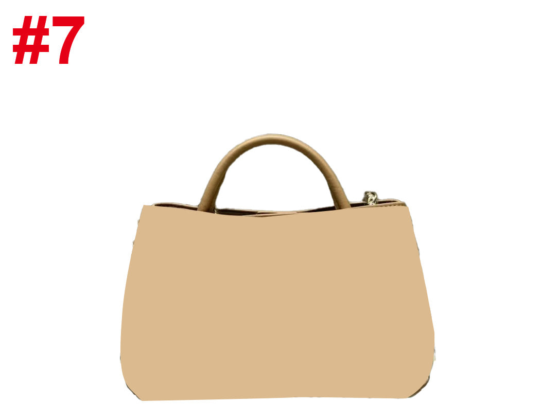 Woven leather handbag