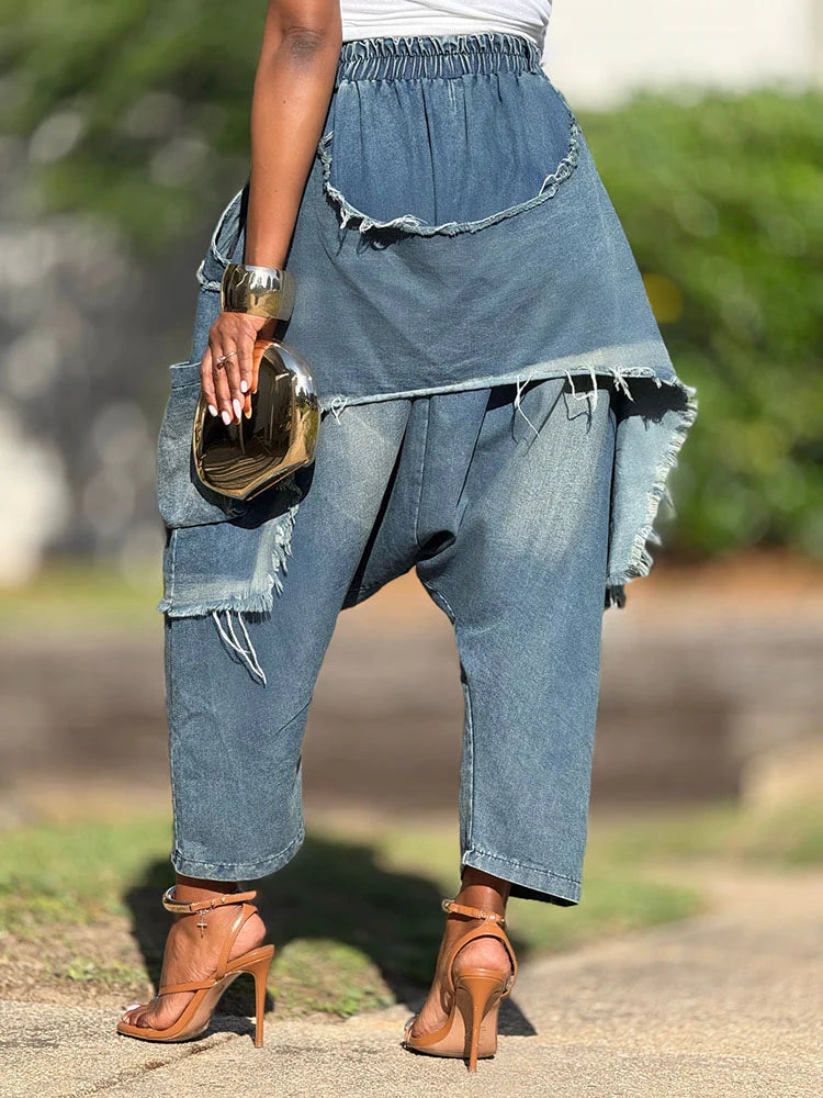 Overlay Denim Joggers